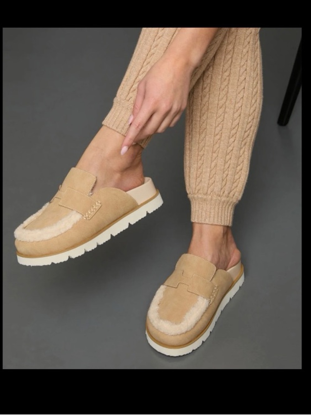 Oasis Society: Sherpa line clog mules